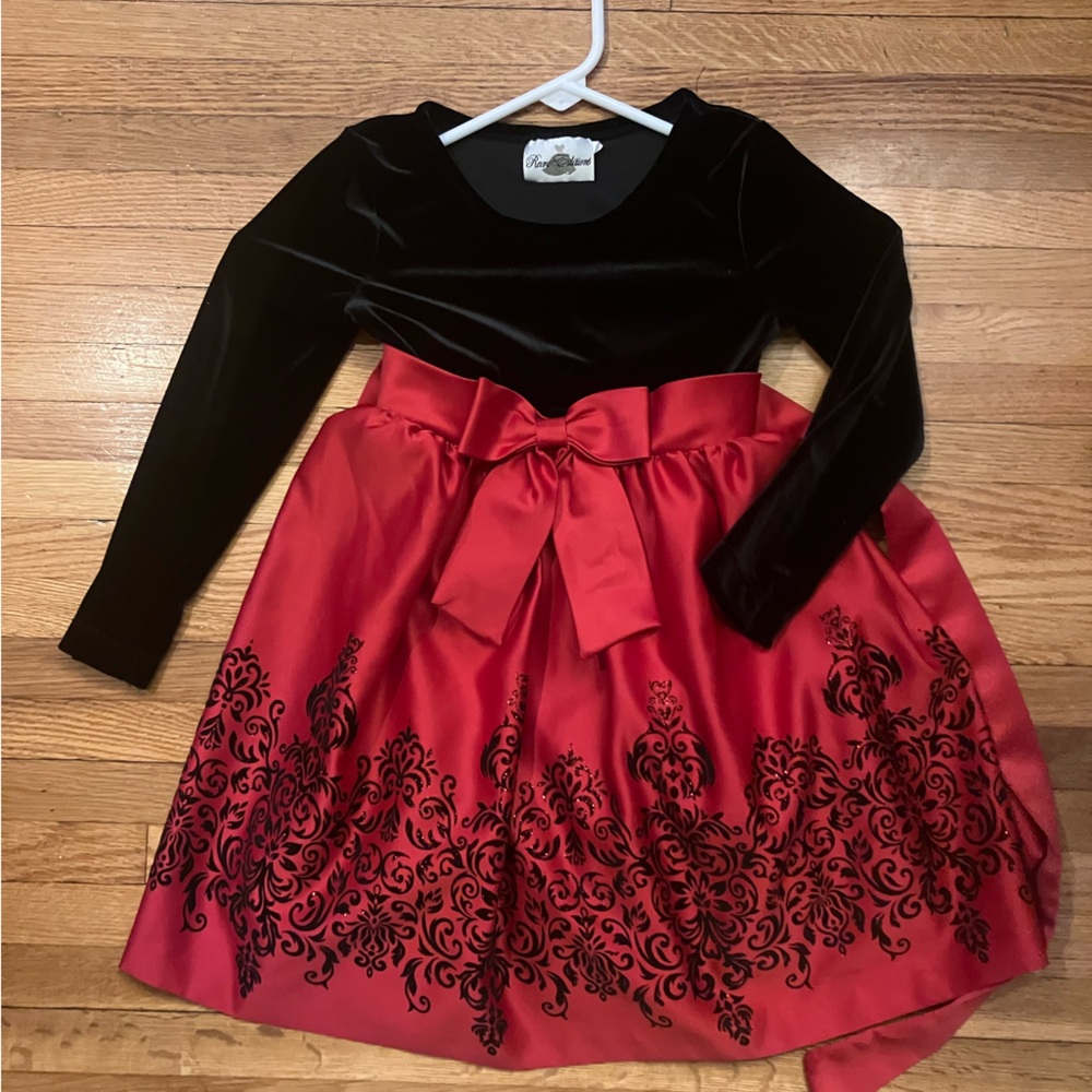 Rare Editions Black and Red Dress with Bow Accent
